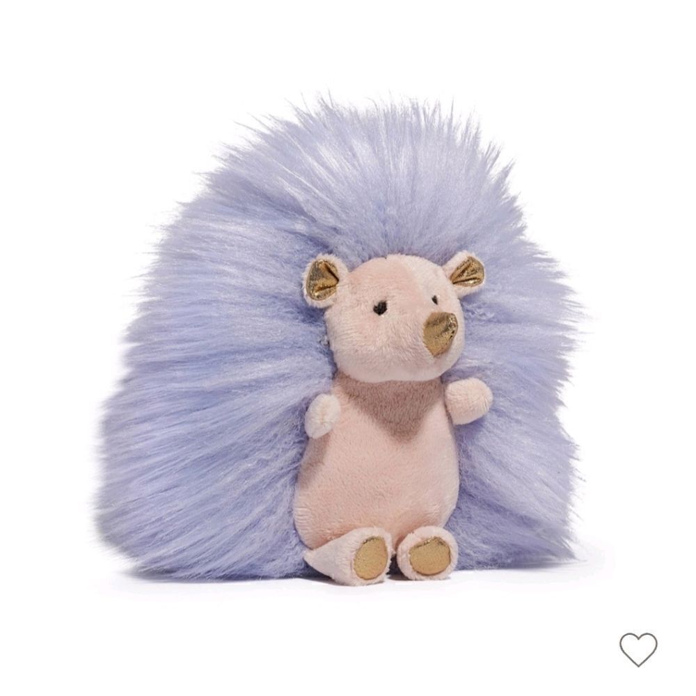 Nwt FAO Schwarz 6" Sparklers Lavender Gold Hedgehog Toy Easter Plush
